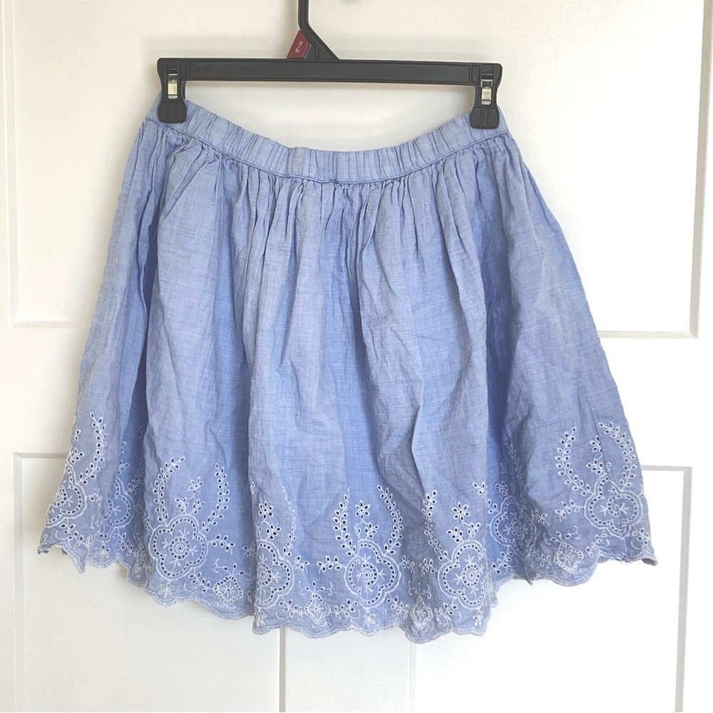 Gap Kids Girls Blue Embroidery Craft Lined Skirt, Size XXL, Made in India.